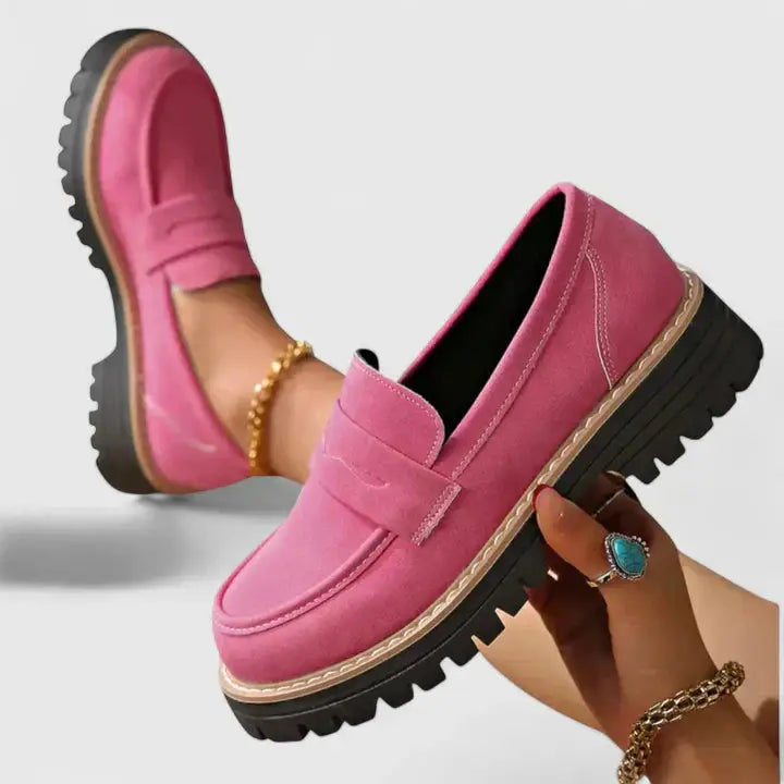 Ergoclassic — Ergonomic Leather Loafers With Comfortable Classic Slip-On Design Pink