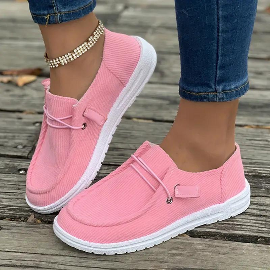 Qualitychic — High-Quality Fabric Shoes With Comfortable Chic Slip-On Footwear Design Pink