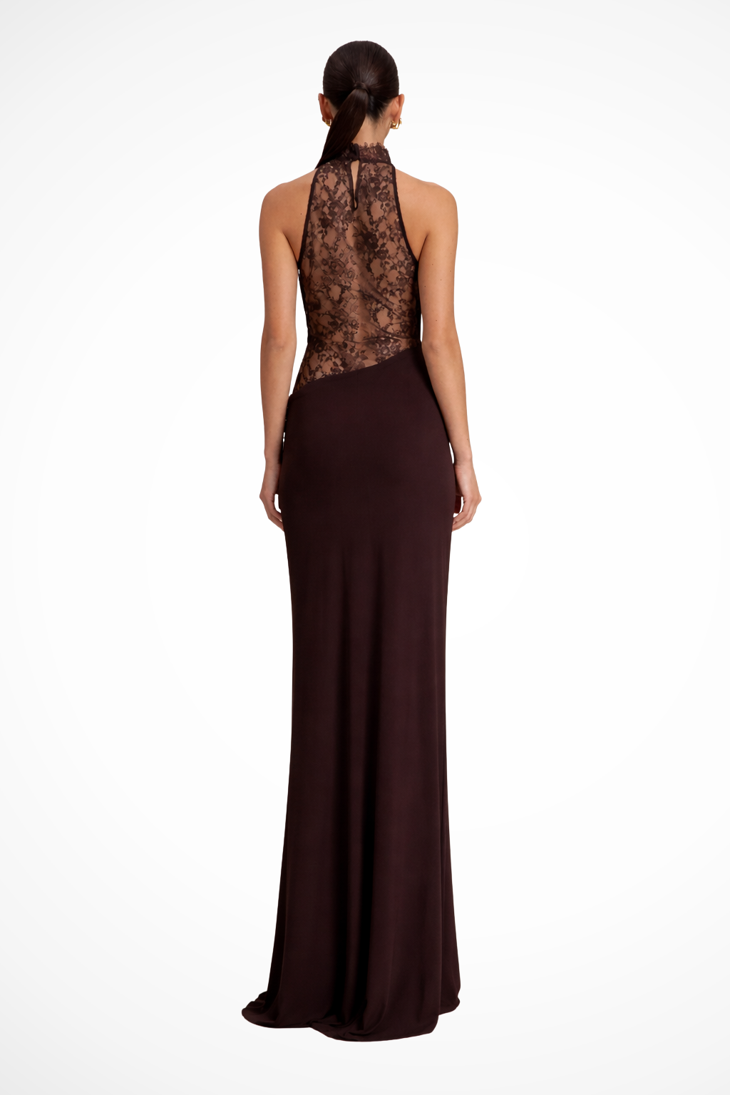 Lacehalter — Lace Halter Neck Maxi Dress With Refined Sleeveless Formal Wedding Design