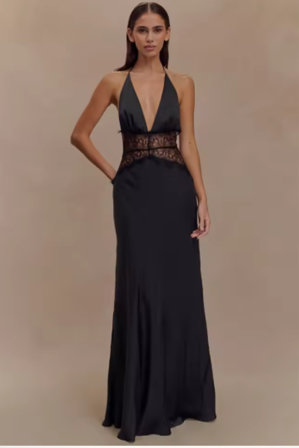 Lacebackless — Lace Maxi Dress With Modern Halter Neck Backless Wedding Design