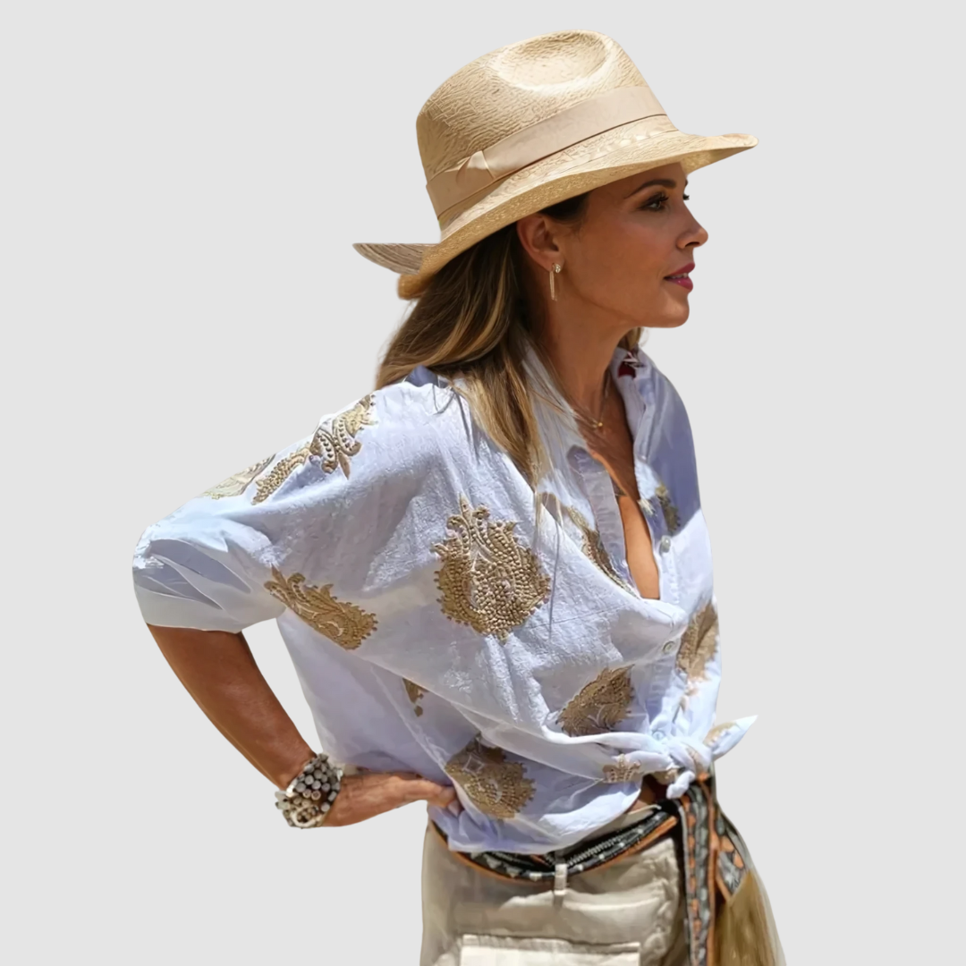 Coraline — Lightweight Breathable Blouse With Flowy Fit Summer Style Soft White