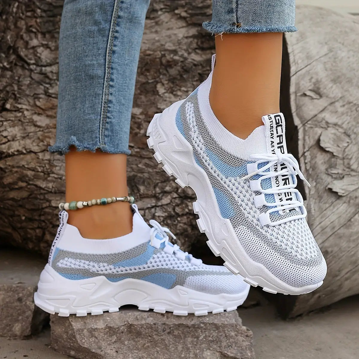 Breathestyle — Lightweight Breathable Sneakers With Stylish Comfortable Walking Design Blue