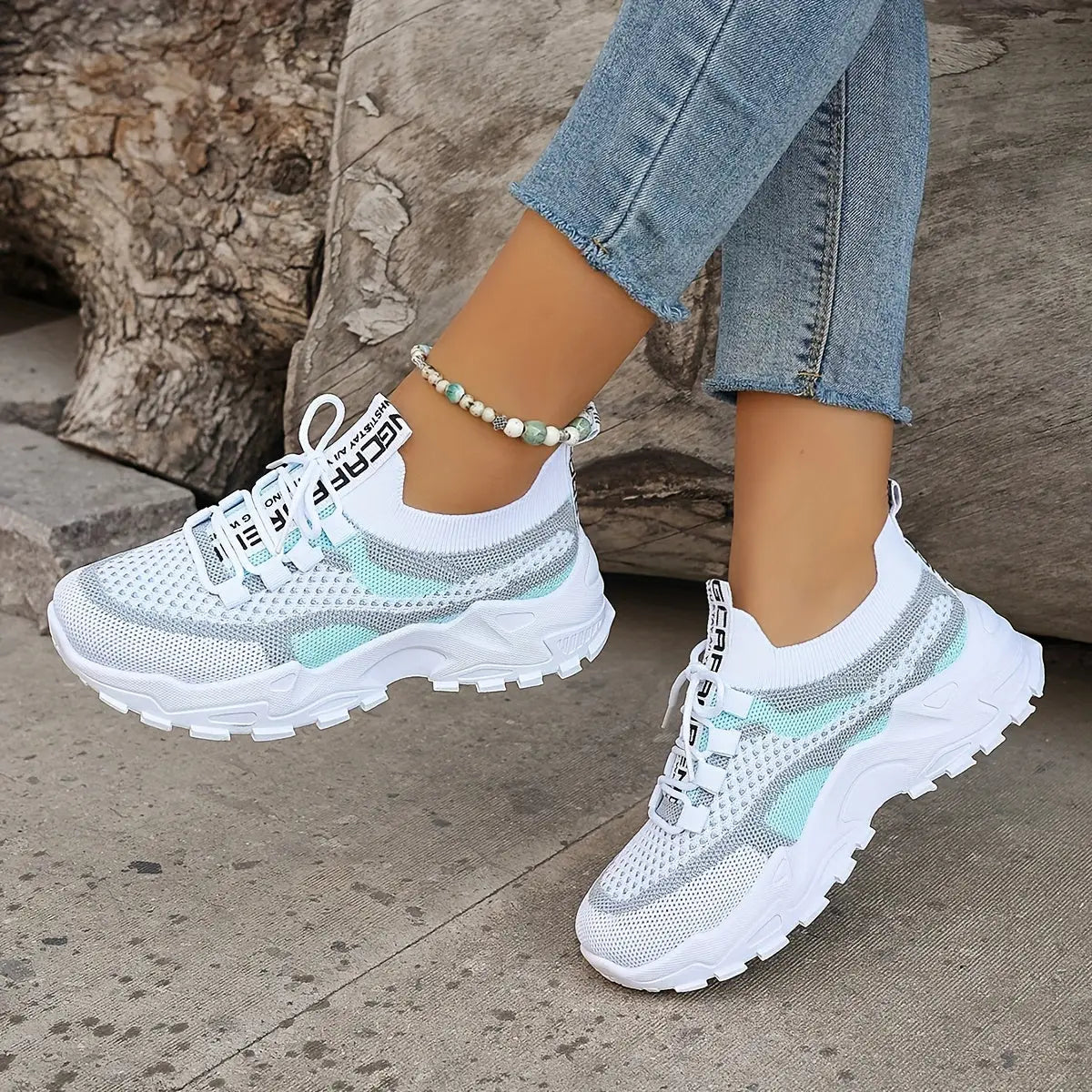 Breathestyle — Lightweight Breathable Sneakers With Stylish Comfortable Walking Design Turquoise