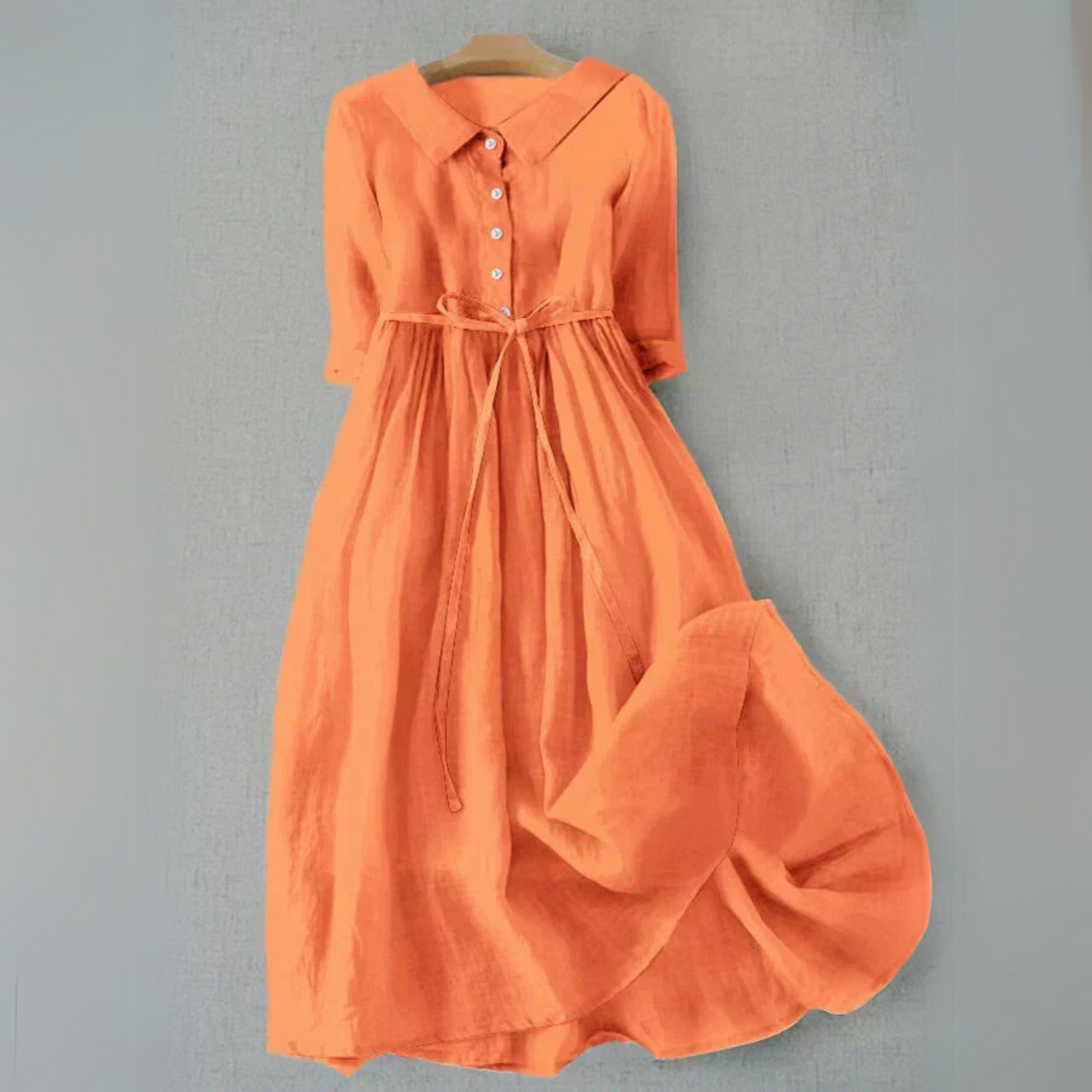 Sienna — Lightweight Cotton Summer Dress For Effortless Warm-Weather Style Orange