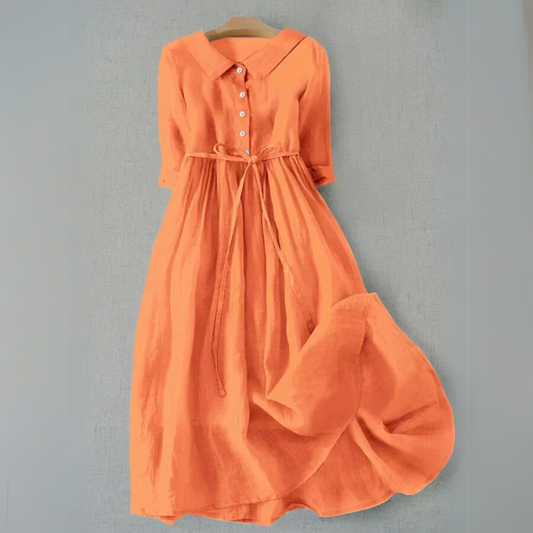 Sienna — Lightweight Cotton Summer Dress For Effortless Warm-Weather Style Orange