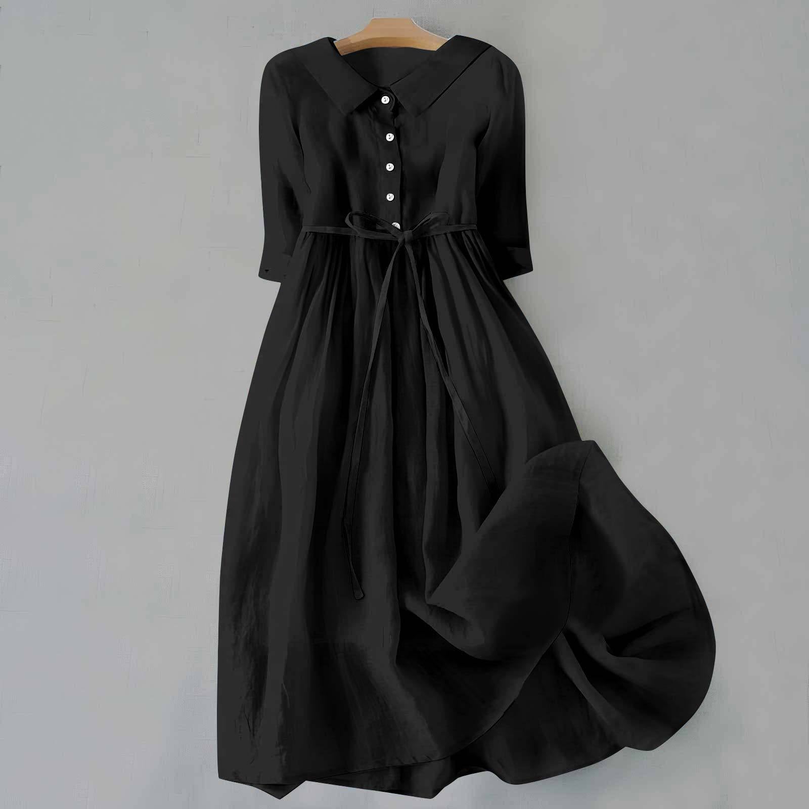 Sienna — Lightweight Cotton Summer Dress For Effortless Warm-Weather Style Black