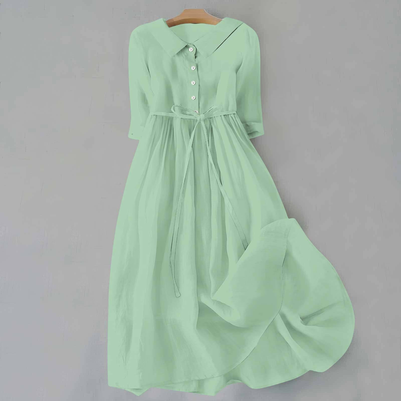 Sienna — Lightweight Cotton Summer Dress For Effortless Warm-Weather Style Light Green