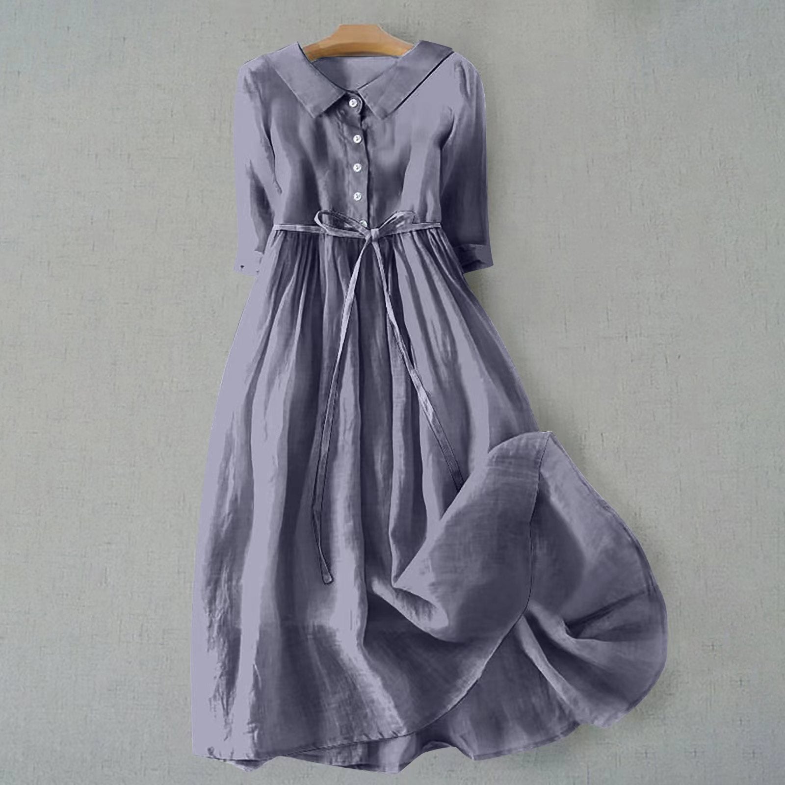 Sienna — Lightweight Cotton Summer Dress For Effortless Warm-Weather Style Lavender Gray