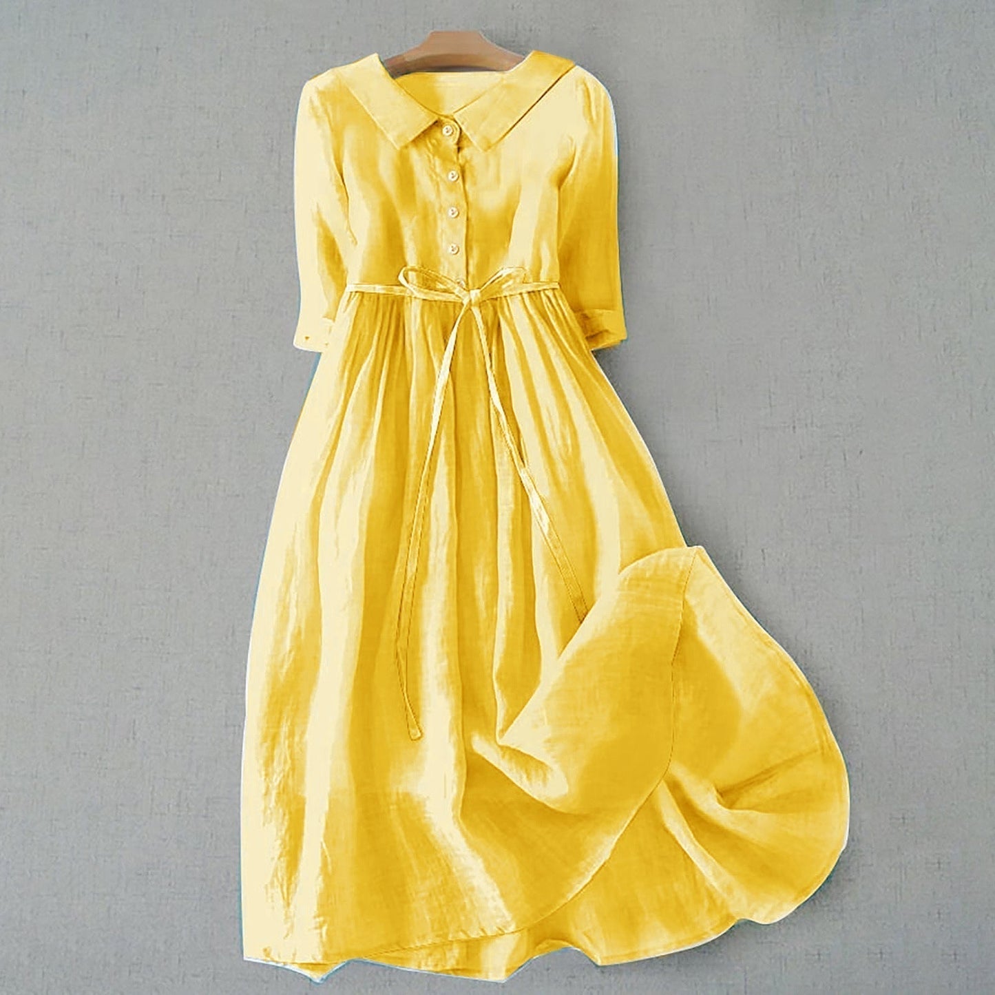 Sienna — Lightweight Cotton Summer Dress For Effortless Warm-Weather Style Yellow