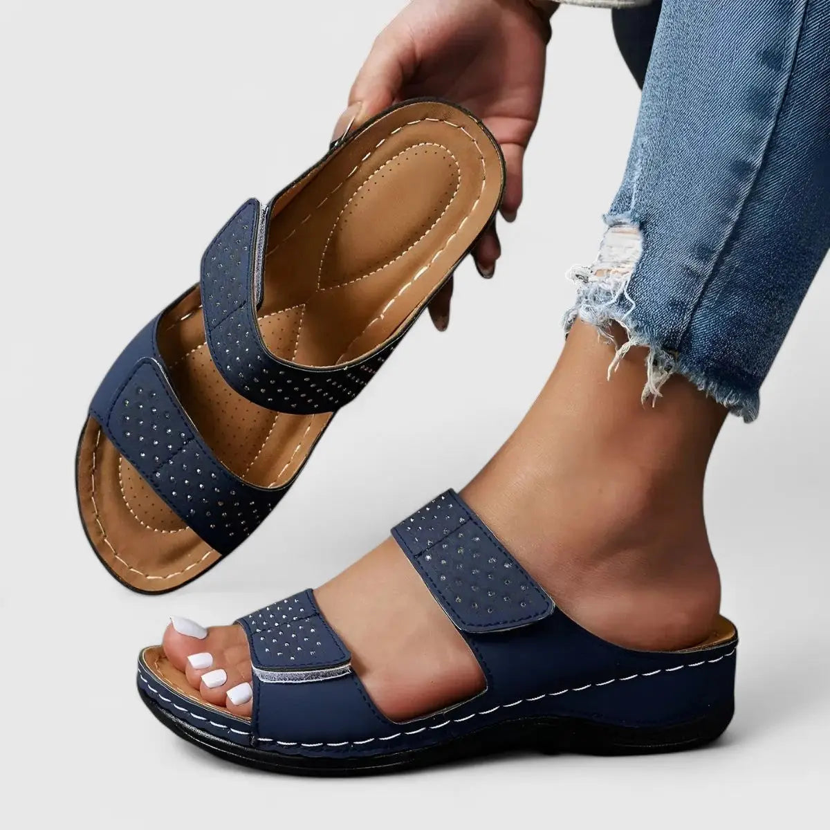 Geltread — Lightweight Gel Sandals With Comfortable Platform Everyday Design Blue