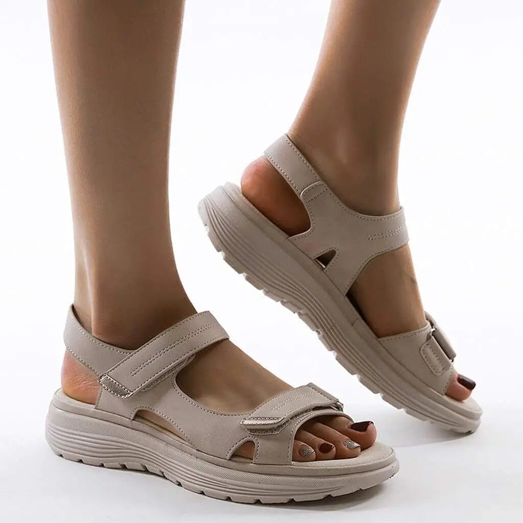 Doublestrap — Lightweight Open Toe Sandals With Comfortable Double Strap Summer Design Beige
