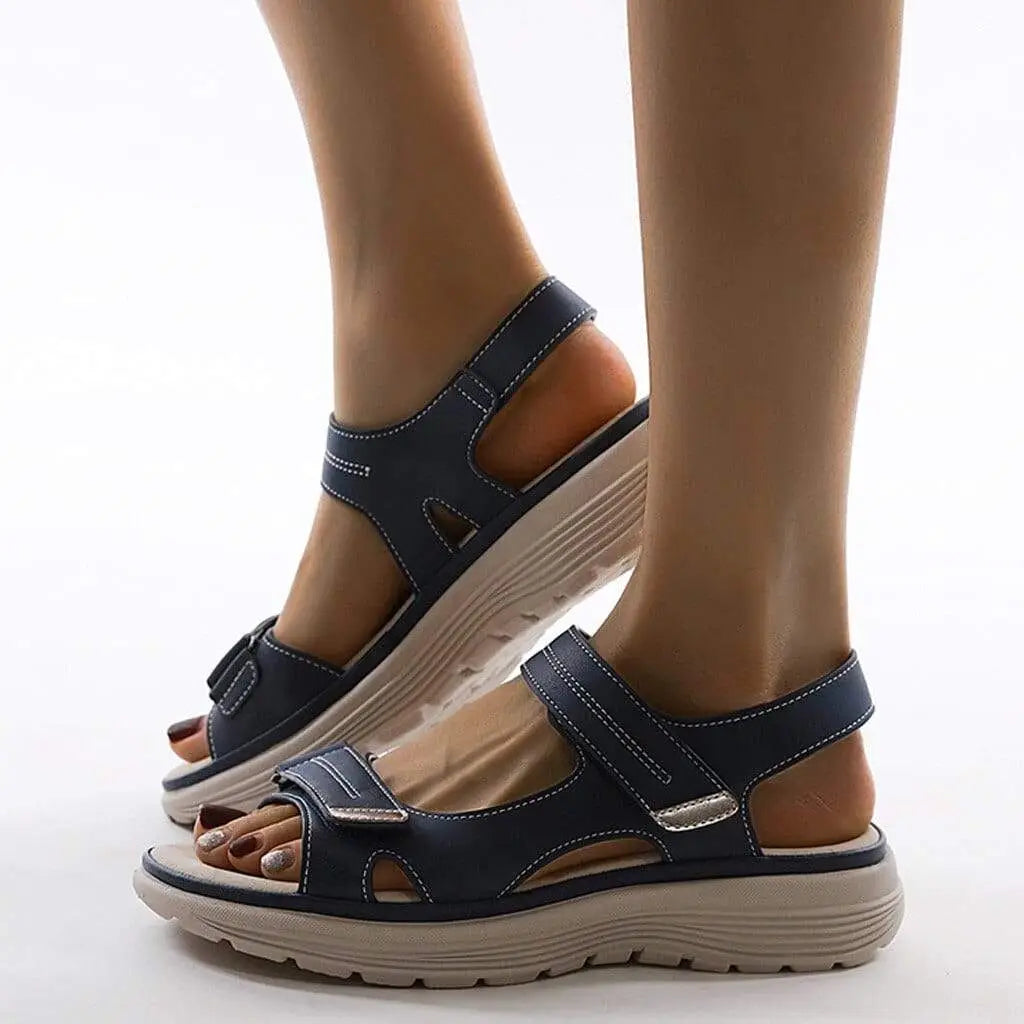 Doublestrap — Lightweight Open Toe Sandals With Comfortable Double Strap Summer Design Blue