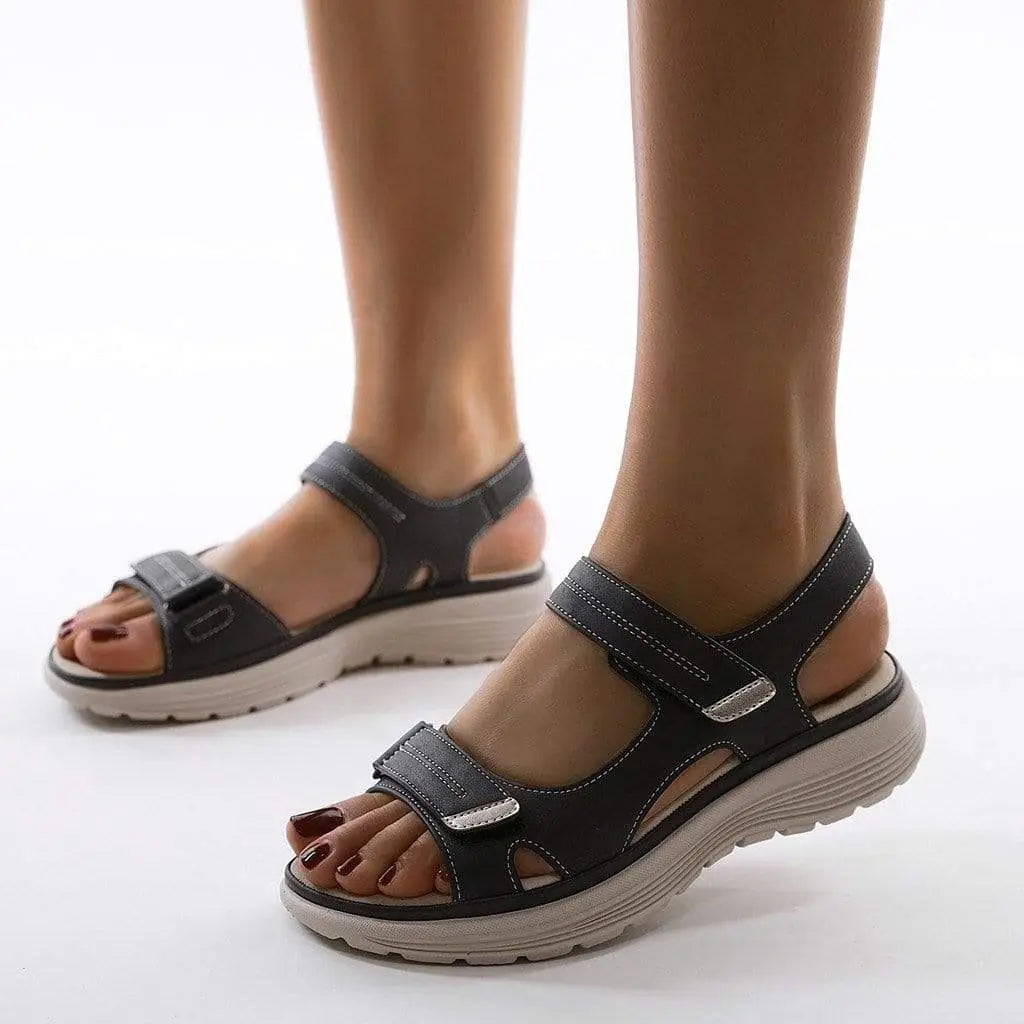 Doublestrap — Lightweight Open Toe Sandals With Comfortable Double Strap Summer Design Black