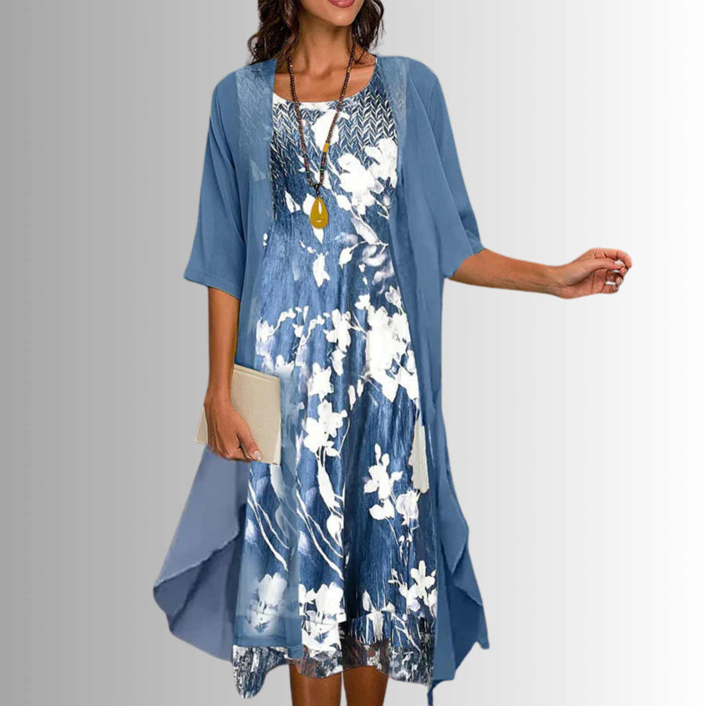 Willa — Lightweight Two-Piece Set With Breezy Relaxed Summer Style Floral Blue