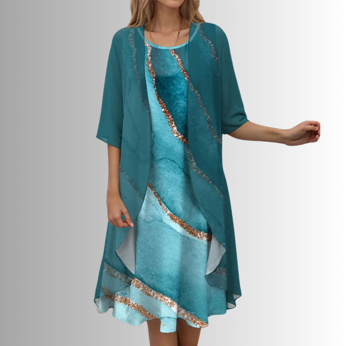 Willa — Lightweight Two-Piece Set With Breezy Relaxed Summer Style Blue Pattern
