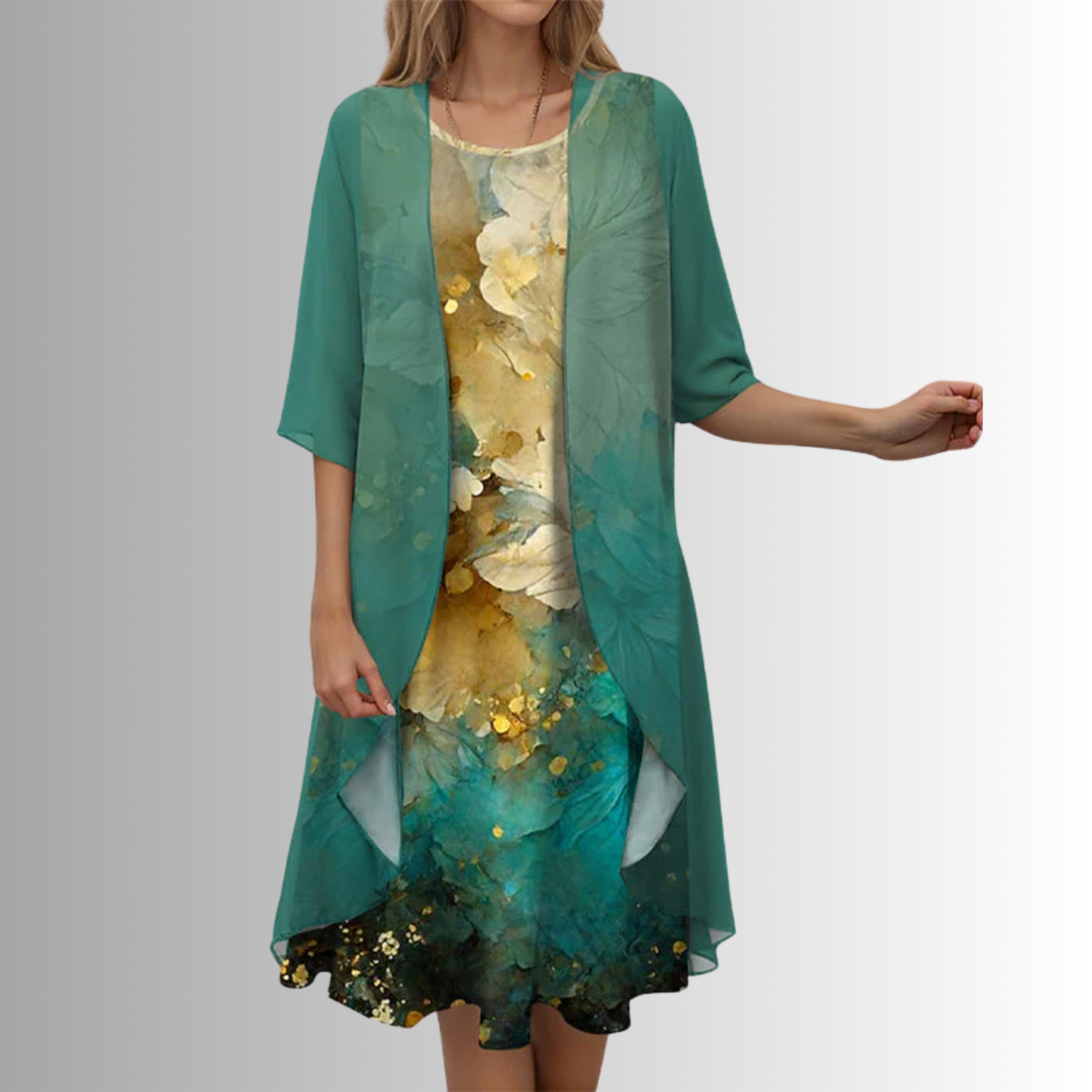 Willa — Lightweight Two-Piece Set With Breezy Relaxed Summer Style Green Pattern