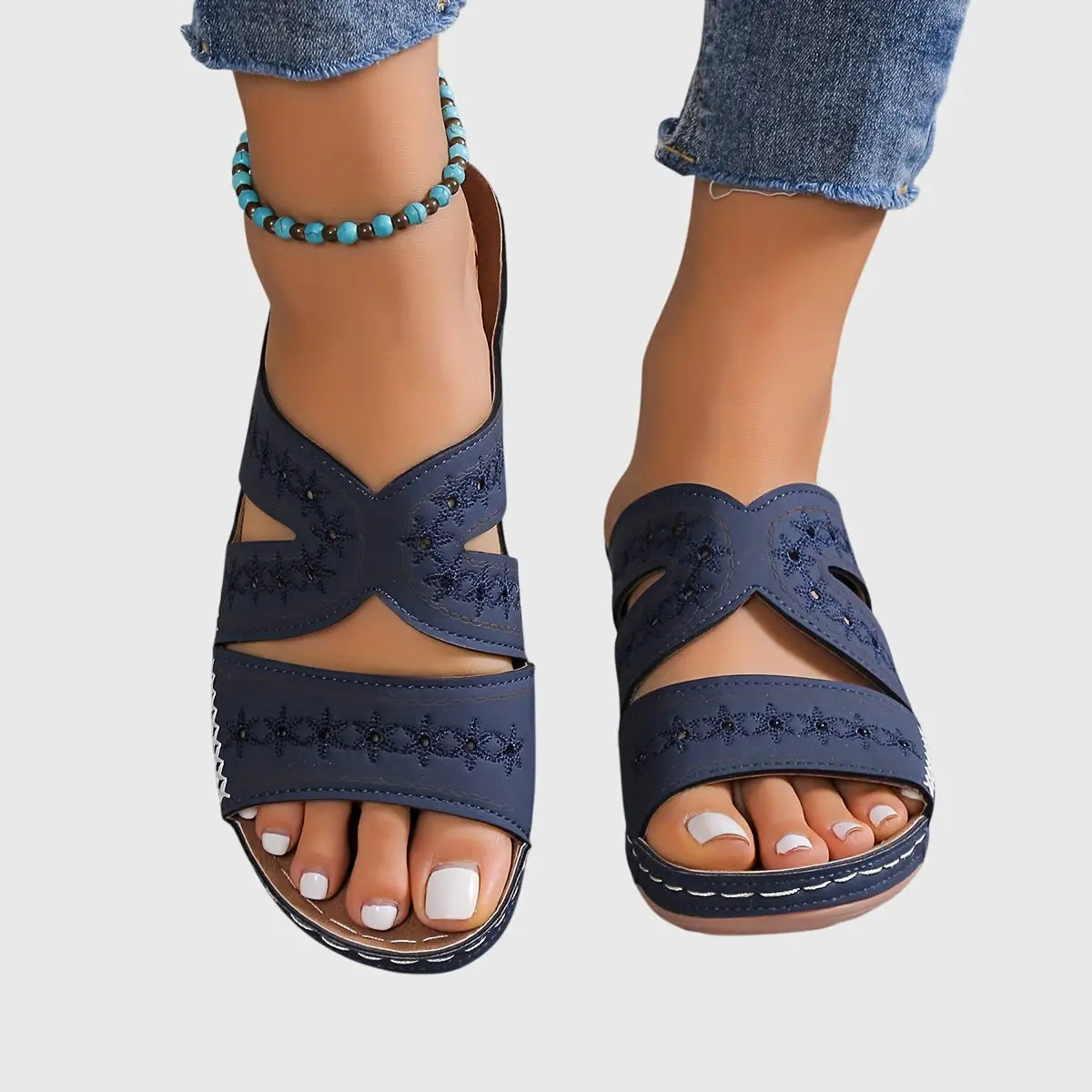 Lightcasual — Lightweight Synthetic Sandals With Elegant Comfortable Casual Design Blue