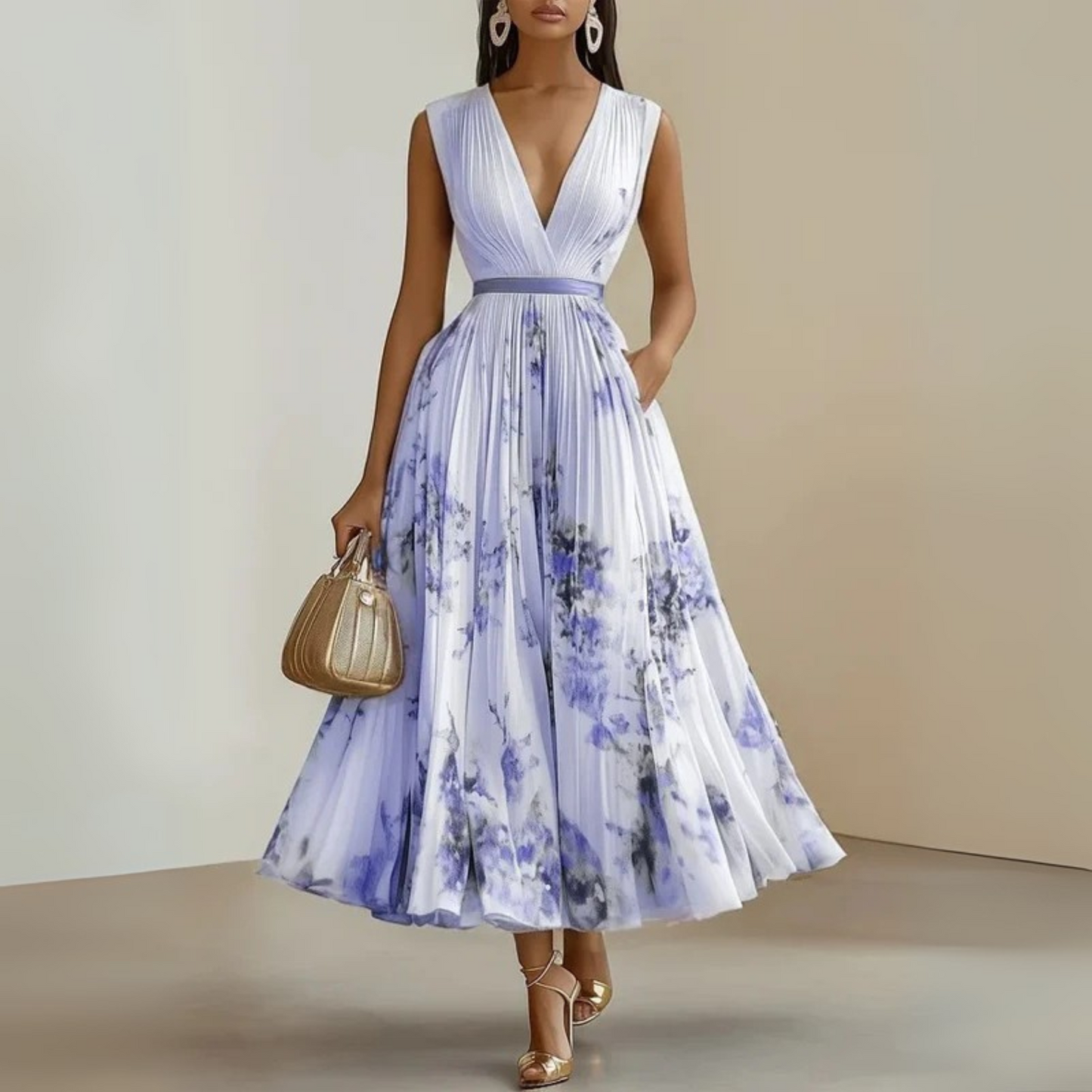 Seraphine — Lightweight Viscose Maxi Dress For Breezy Flowy Summer Style Purple