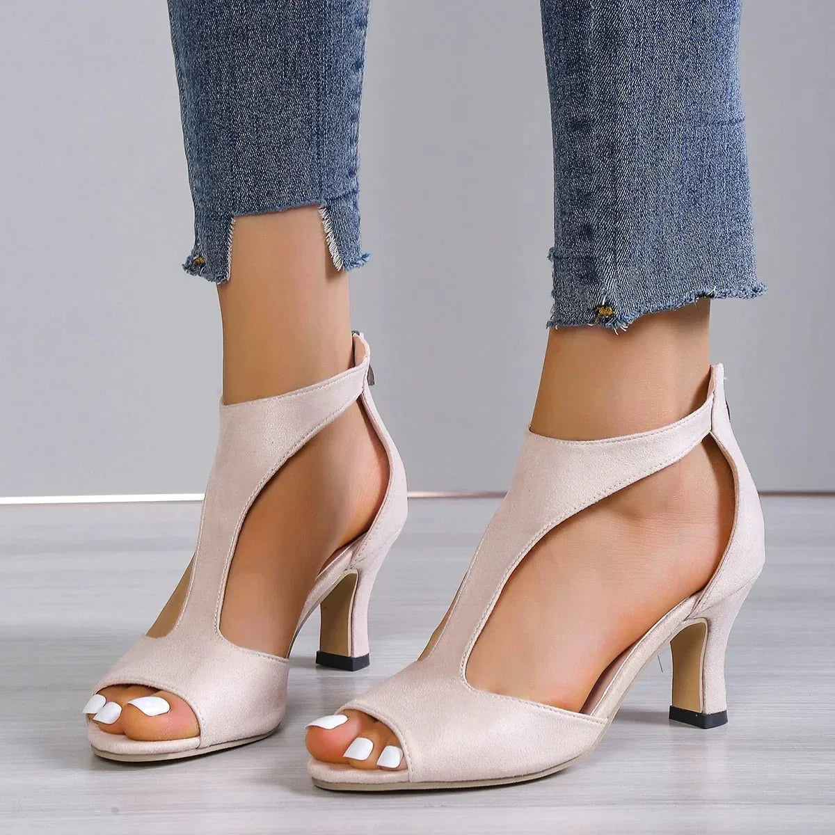 Natalia — Orthopaedic T-Strap Sandals With Elegant Open Toe Block Heel