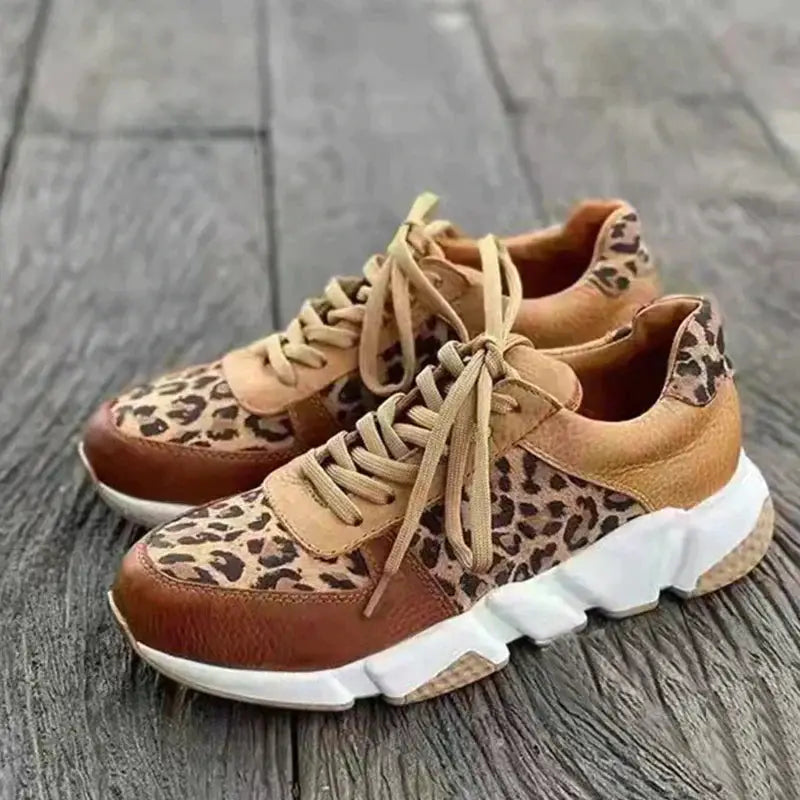 Leopardspring — PU Leopard Print Sneakers With Stylish Comfortable Spring Design