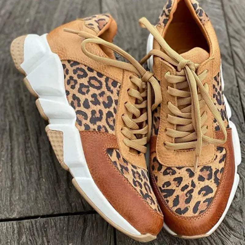 Leopardspring — PU Leopard Print Sneakers With Stylish Comfortable Spring Design