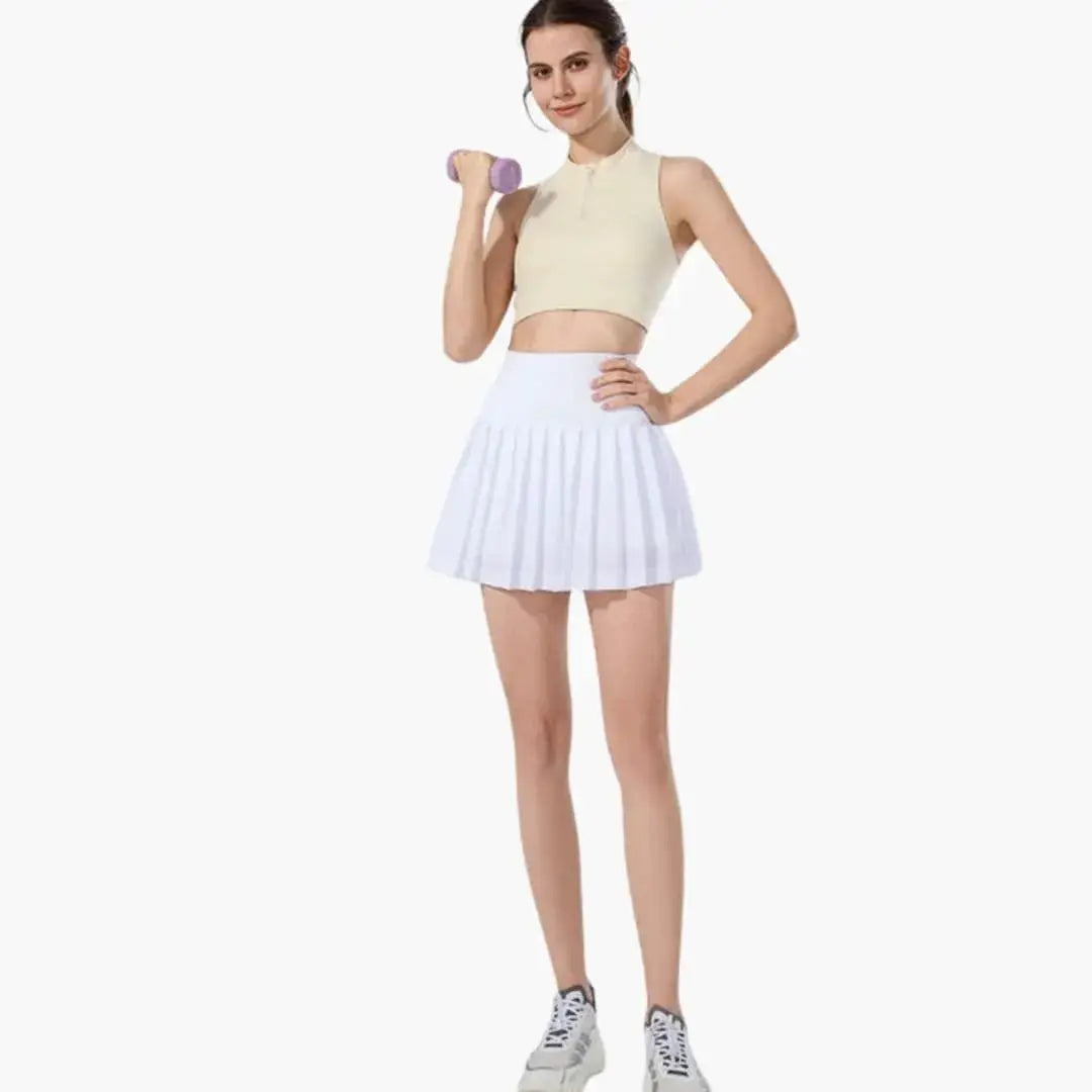 Hawthorne — Plain Woven Midi Skirt With Structured High-Waist Pleated Design
