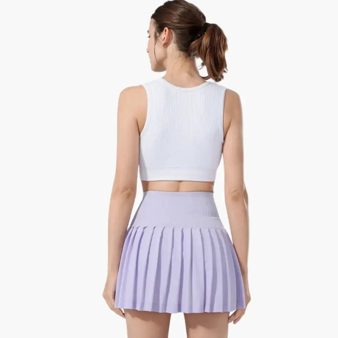 Hawthorne — Plain Woven Midi Skirt With Structured High-Waist Pleated Design Light Purple