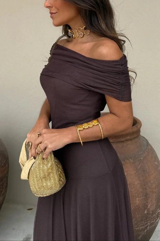 Florentine — Pleated Maxi Dress With Flowing Asymmetrical Summer Style