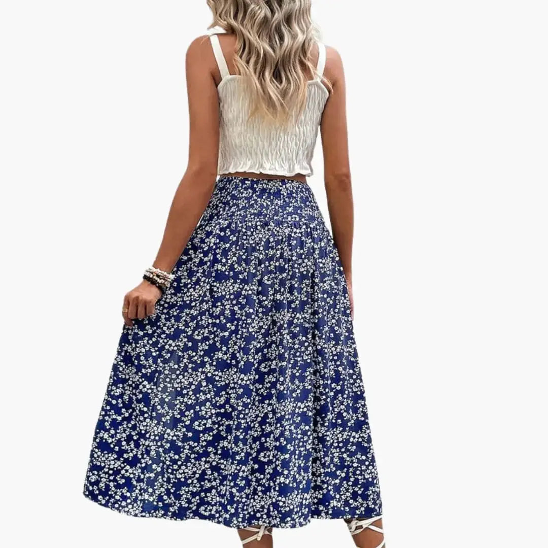 Marlowe — Printed Woven Midi Skirt With Stylish A-Line Design And Side Split