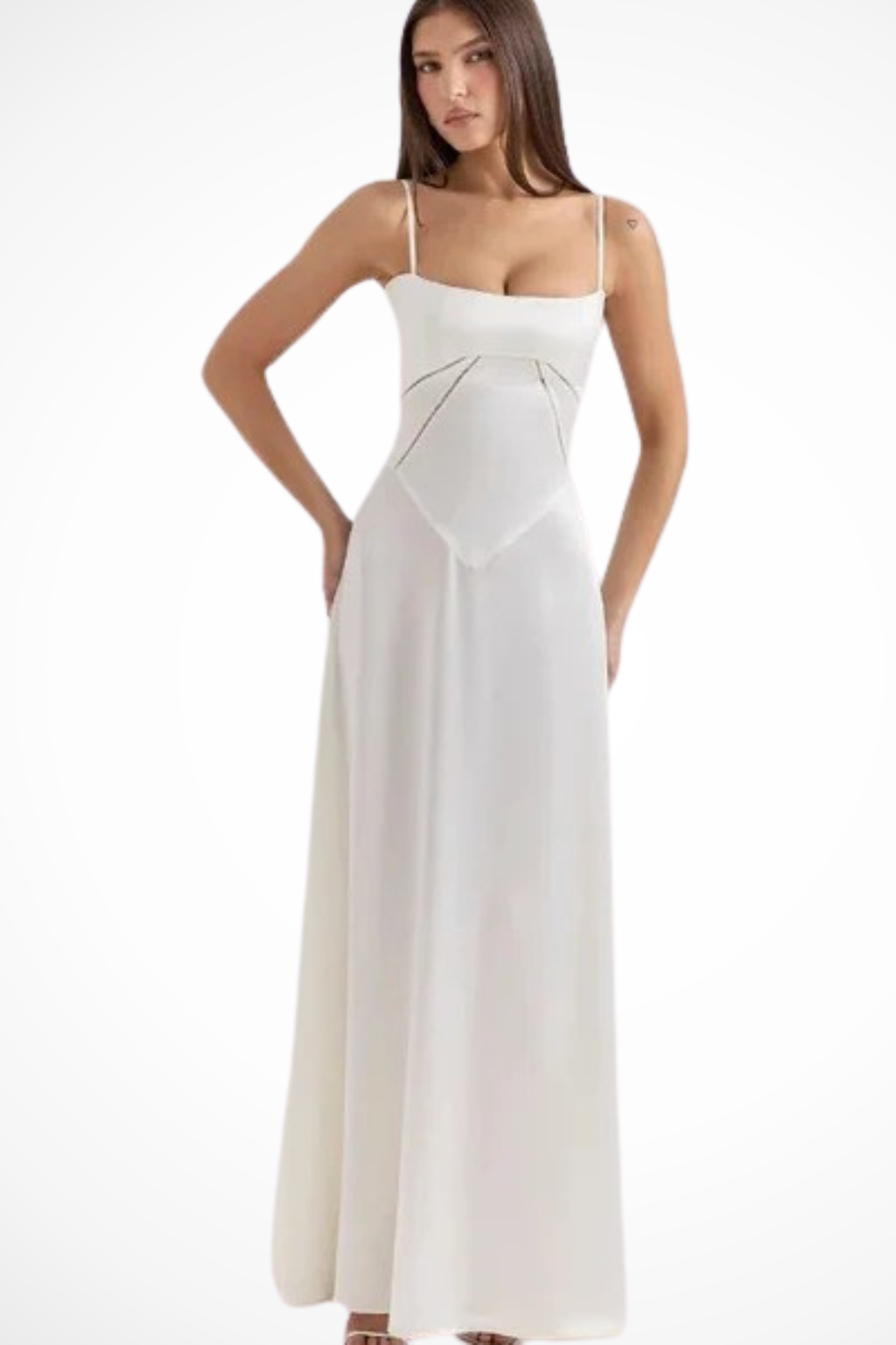 Satincorset — Satin Corset Maxi Dress With Structured Elegant Evening Gown Design