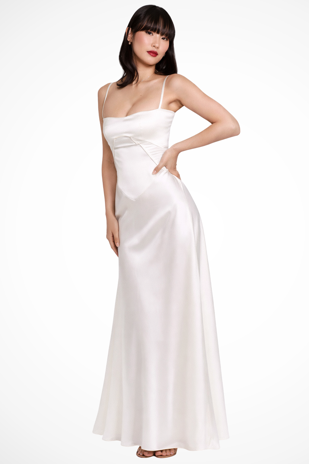 Satincorset — Satin Corset Maxi Dress With Structured Elegant Evening Gown Design
