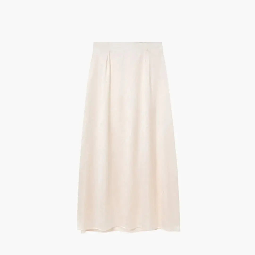 Valentina — Satin Maxi Skirt With High-Waisted Elegant Floor-Length Design Beige