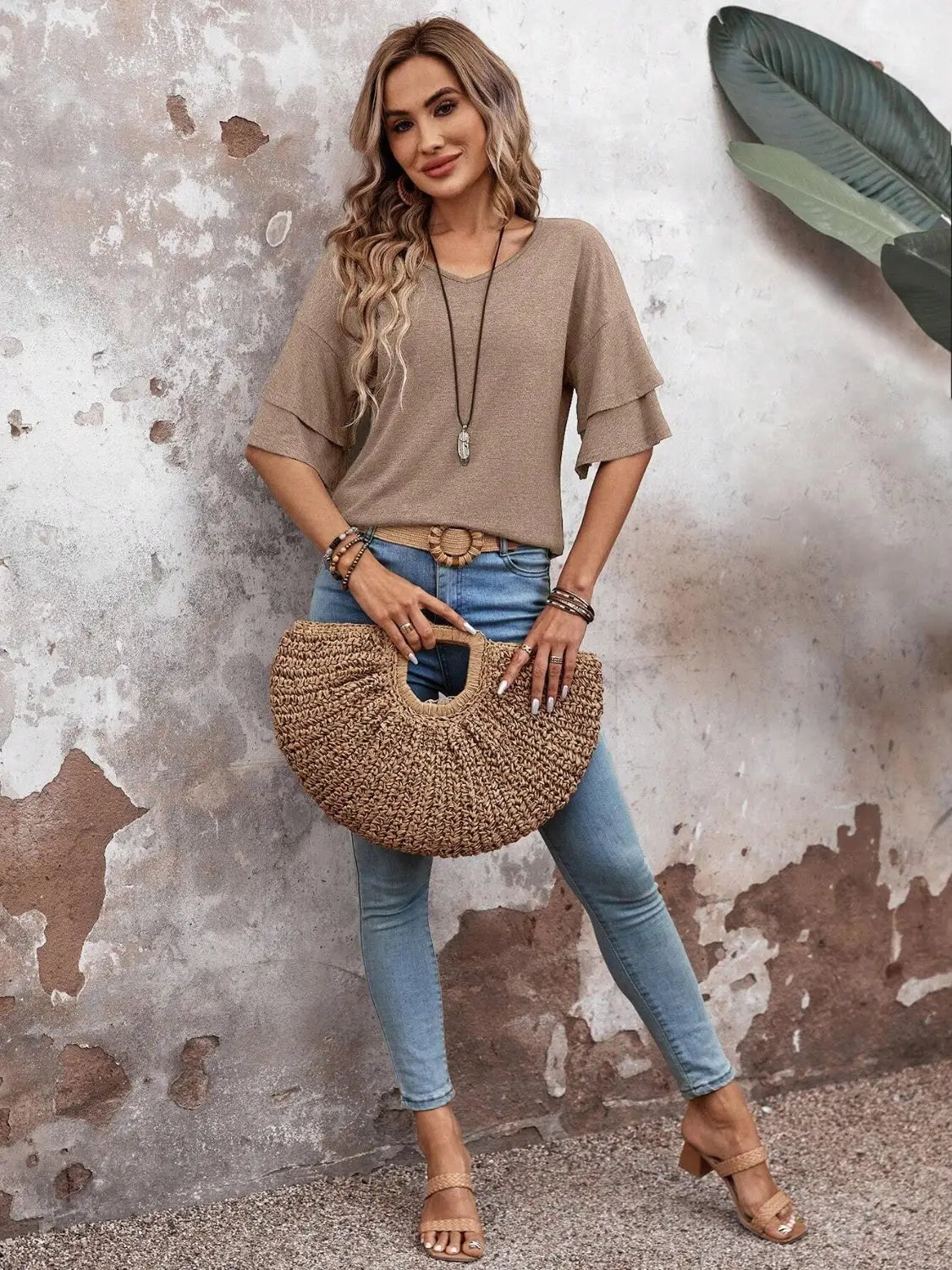 Marisela — Sheer White Blouse With Elegant Half Sleeve Summer Style