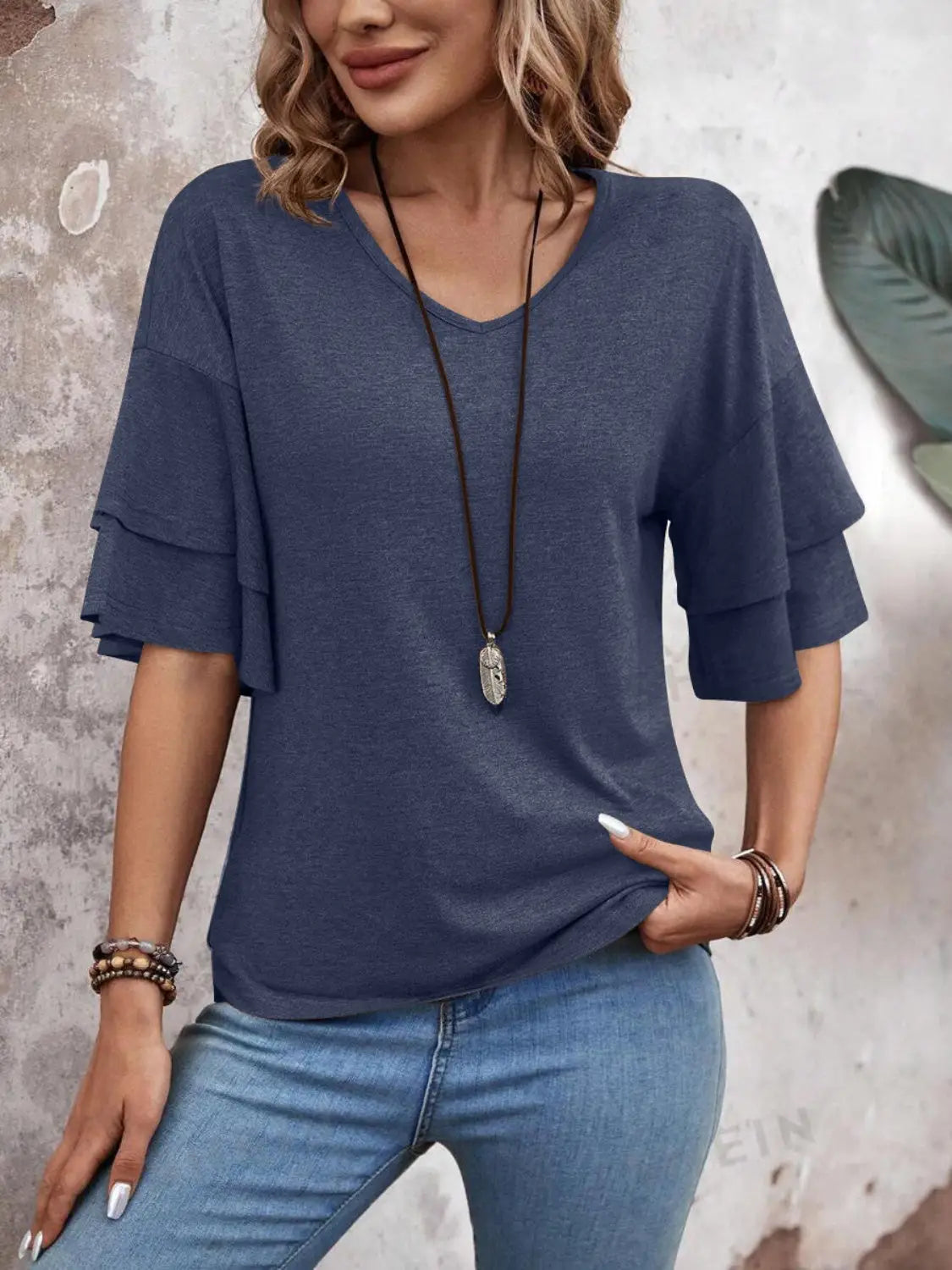 Marisela — Sheer White Blouse With Elegant Half Sleeve Summer Style Indigo