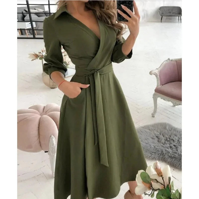 Harriet — Structured Blazer Dress With Elegant Tailored Belted Design Dark Brown