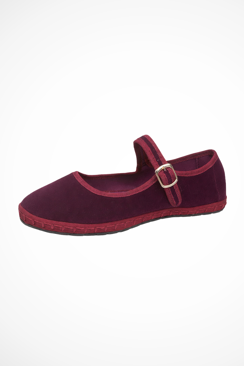 Maryjane — Suede-Like Mary Jane Flats With Classic Round Toe Comfortable Design Purple