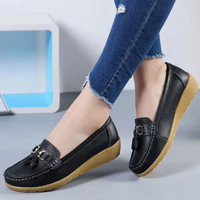 Synthflat — Synthetic Casual Shoes With Stylish Orthopedic Flat Sneaker Design Black