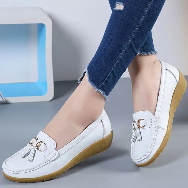 Synthflat — Synthetic Casual Shoes With Stylish Orthopedic Flat Sneaker Design White