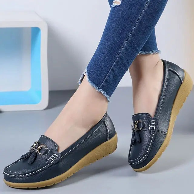 Synthflat — Synthetic Casual Shoes With Stylish Orthopedic Flat Sneaker Design Navy Blue