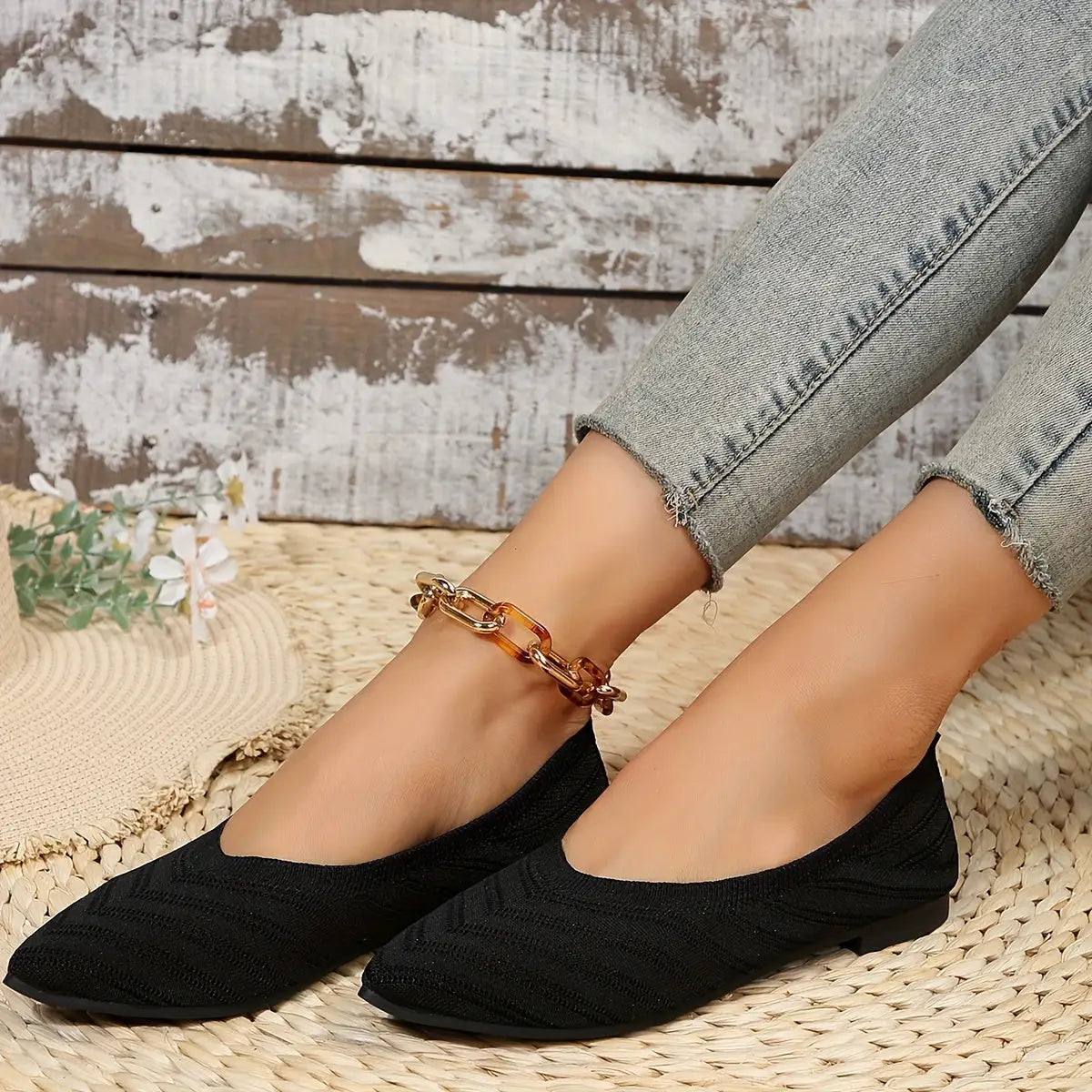 Synthflatelegant — Synthetic Leather Flat Shoes With Comfortable Elegant Casual Design