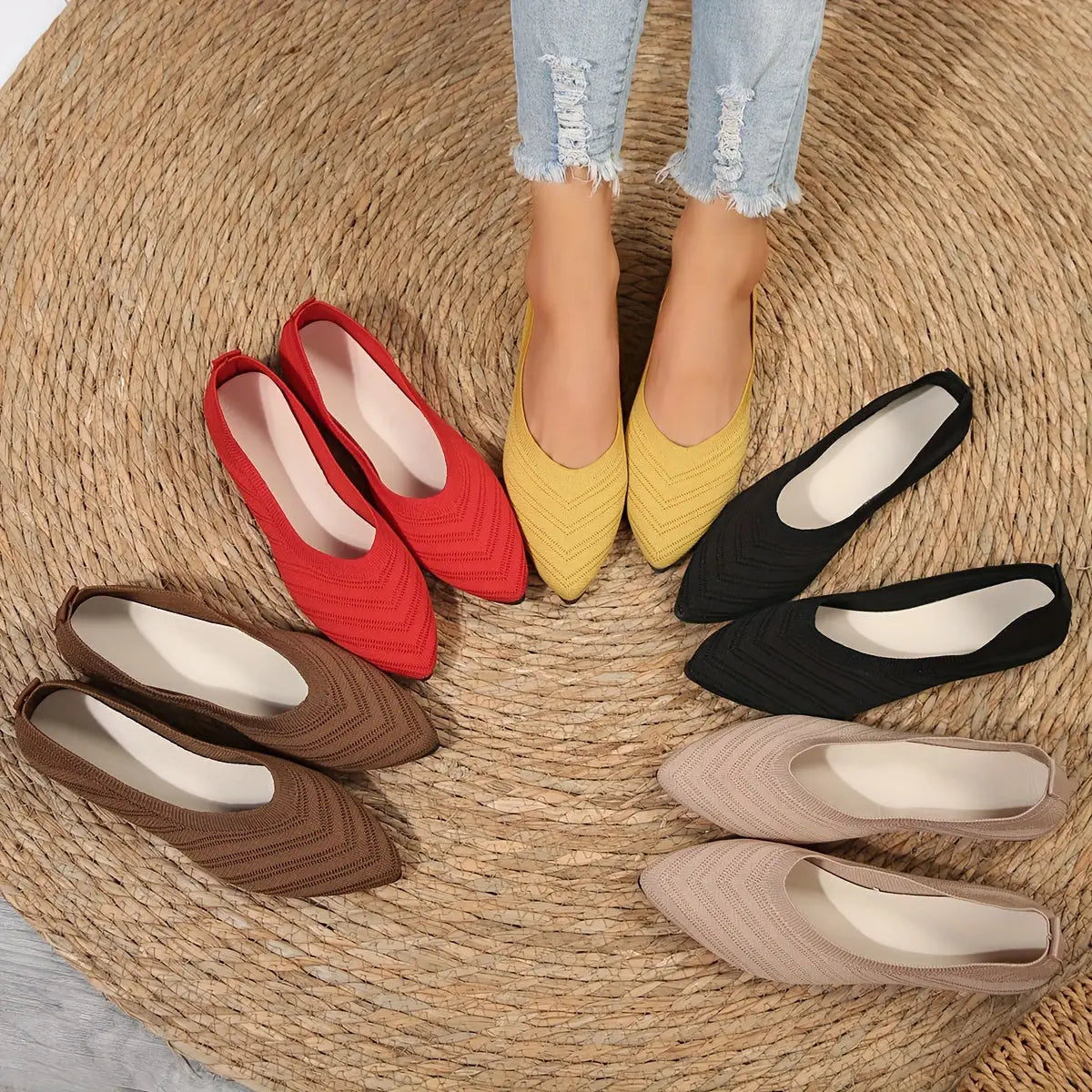 Synthflatelegant — Synthetic Leather Flat Shoes With Comfortable Elegant Casual Design