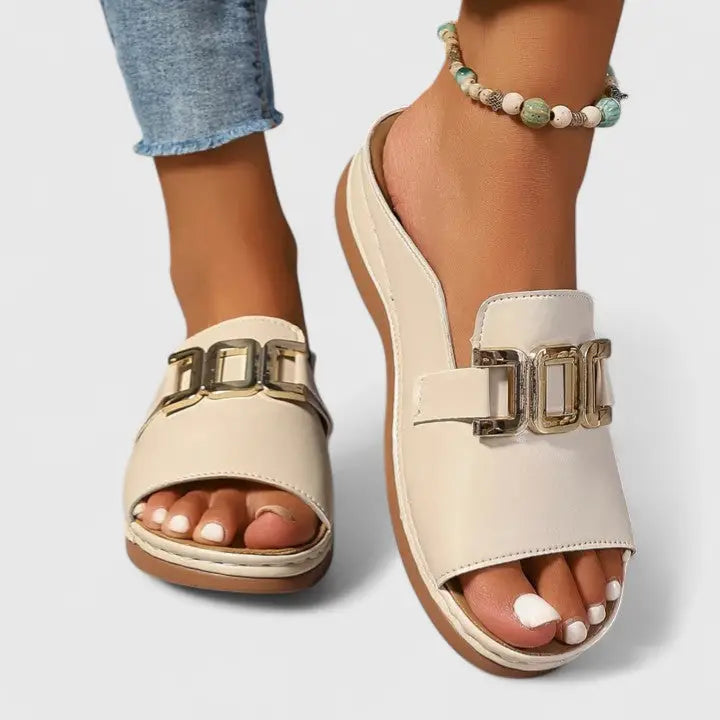 Orthonude — Synthetic Orthopedic Sandals With Comfortable Elegant Summer Design Beige