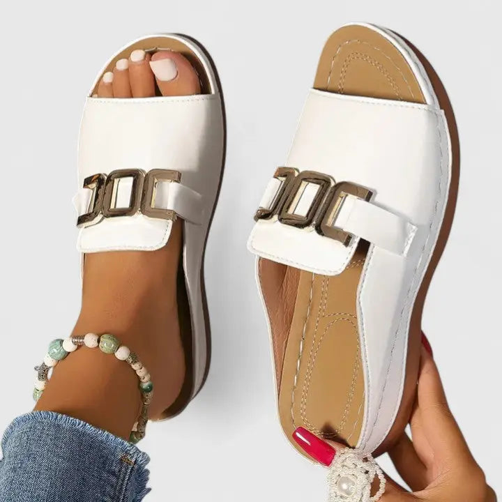 Orthonude — Synthetic Orthopedic Sandals With Comfortable Elegant Summer Design White