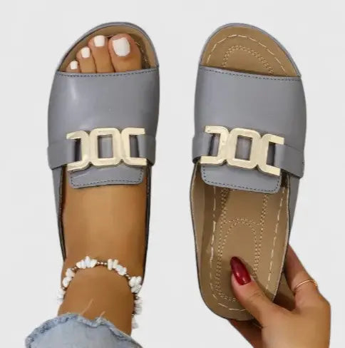 Orthonude — Synthetic Orthopedic Sandals With Comfortable Elegant Summer Design Grey