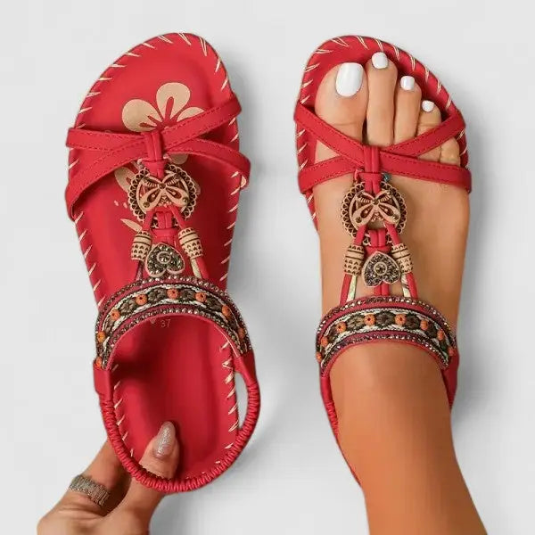Orthoslip — Synthetic Orthopedic Sandals With Comfortable Slip-On Supportive Design Toledo Red