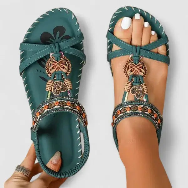 Orthoslip — Synthetic Orthopedic Sandals With Comfortable Slip-On Supportive Design Amazon Green