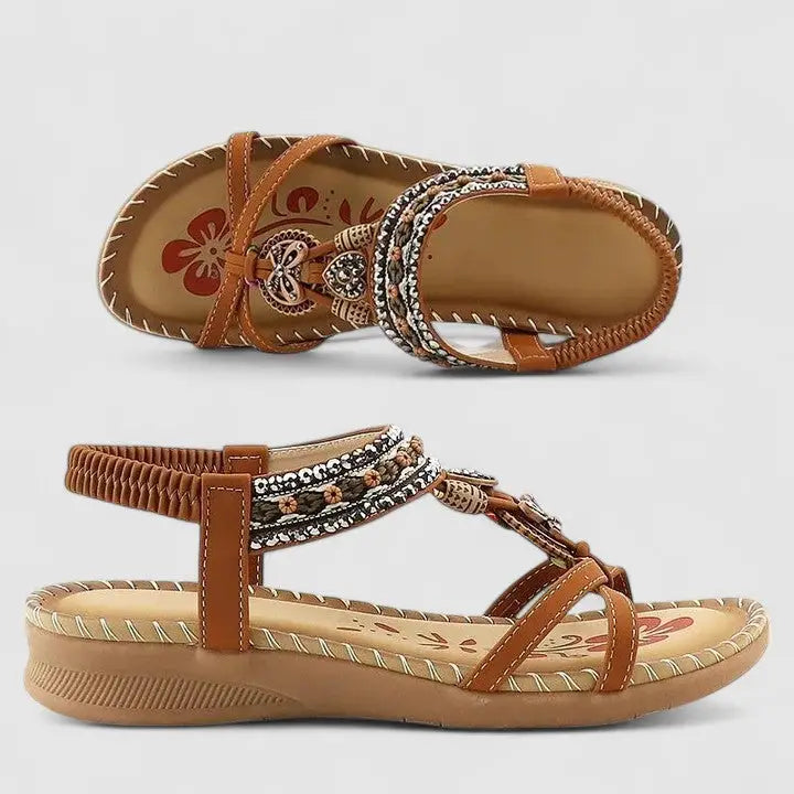 Orthoslip — Synthetic Orthopedic Sandals With Comfortable Slip-On Supportive Design Beige Bali