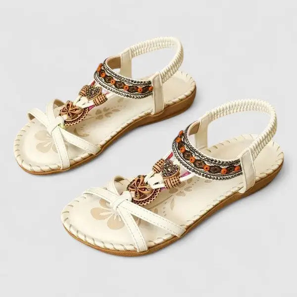 Orthoslip — Synthetic Orthopedic Sandals With Comfortable Slip-On Supportive Design White Athena