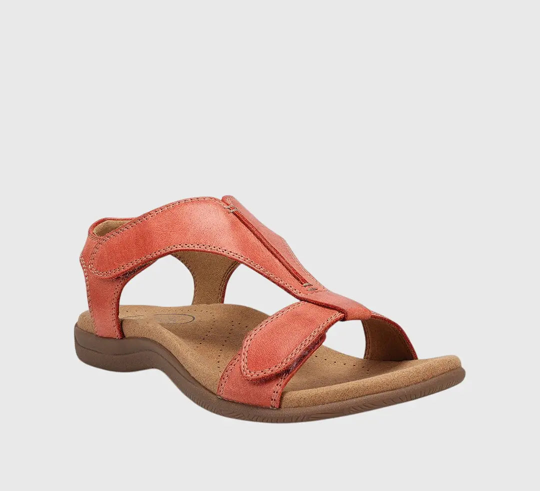 Orthocasual — Synthetic Orthopedic Sandals With Comfortable Supportive Casual Design Orange