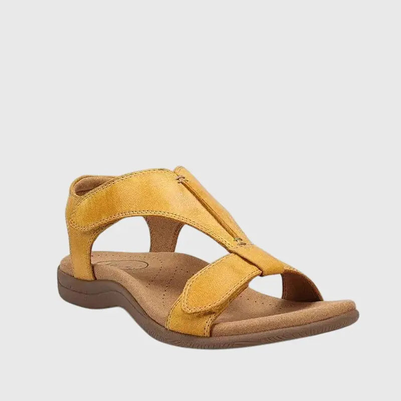 Orthocasual — Synthetic Orthopedic Sandals With Comfortable Supportive Casual Design Yellow